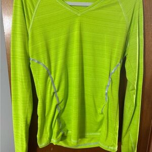 Athleta Neon Green V-Neck Top